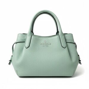 Kate Spade New York Mint Pebbled Leather Satchel Top Handle Shoulder Bag